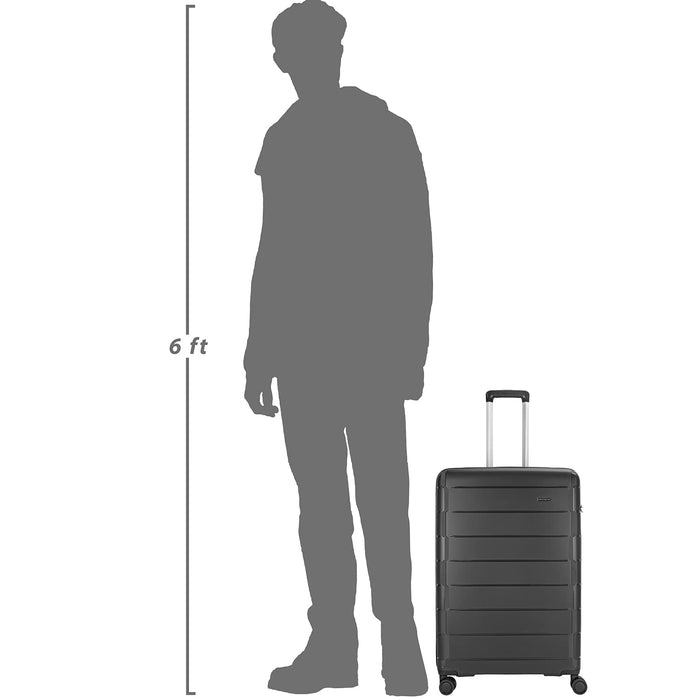 Jude 56cm Polypropylene Hardsided Cabin Luggage 8W Black Strolley