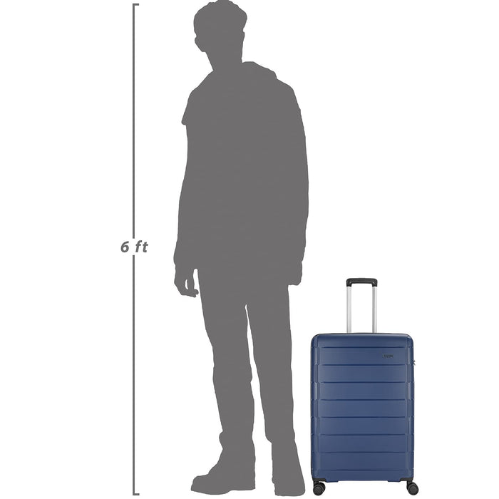 Jude 56cm Polypropylene Hardsided Cabin Luggage 8W Blue Strolley