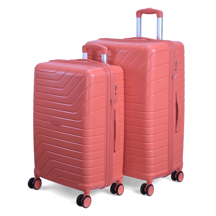 Tuscany 20, 24 inch, Set of 2, Polypropylene Luggage, Hard-Sided, (Pink 55 and 65 cms) Trolley Bag