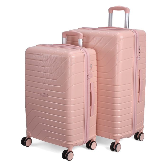 Tuscany 20, 24 inch, Set of 2, Polypropylene Luggage, Hard-Sided, (Pink 55 and 65 cms) Trolley Bag