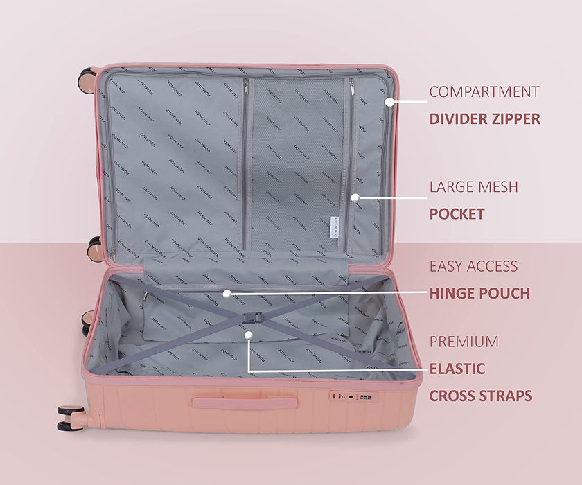 Tuscany 20, 24 inch, Set of 2, Polypropylene Luggage, Hard-Sided, (Pink 55 and 65 cms) Trolley Bag