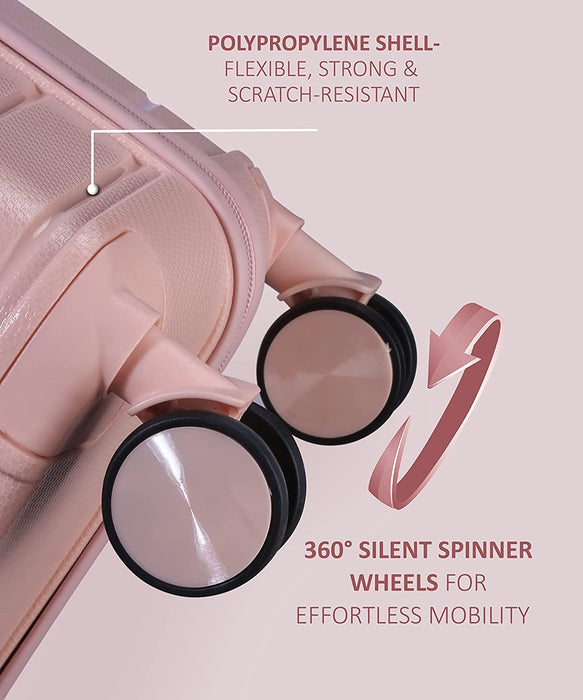 Tuscany 20, 24 inch, Set of 2, Polypropylene Luggage, Hard-Sided, (Pink 55 and 65 cms) Trolley Bag