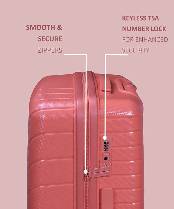 Tuscany 20, 24 inch, Set of 2, Polypropylene Luggage, Hard-Sided, (Pink 55 and 65 cms) Trolley Bag