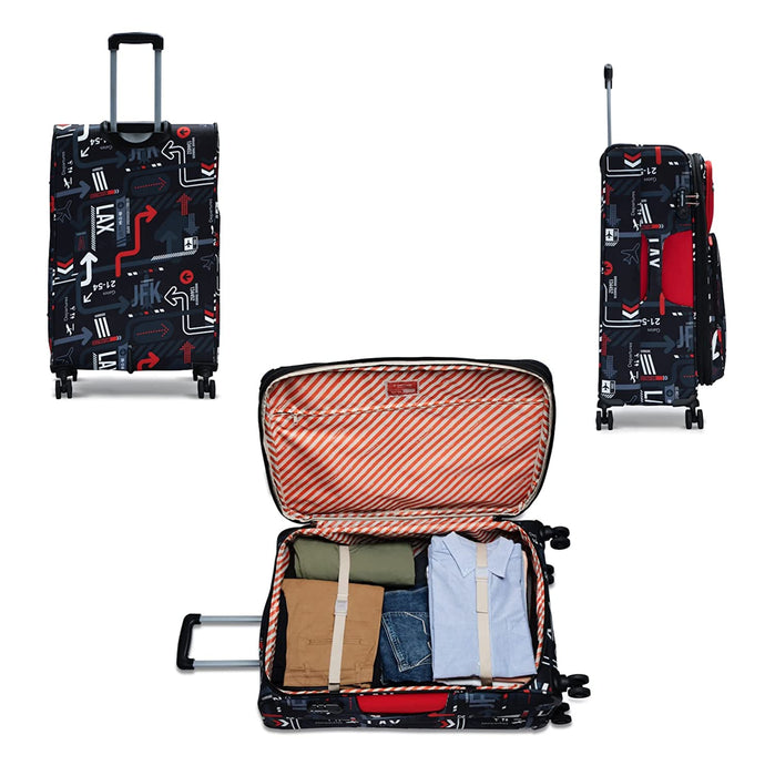Cabin JFK Luggage Trolley 6000EST1RED, Dust Resistant Travel Bag Made of Premium Sustainable Material, 2500 Days Warranty (Red)