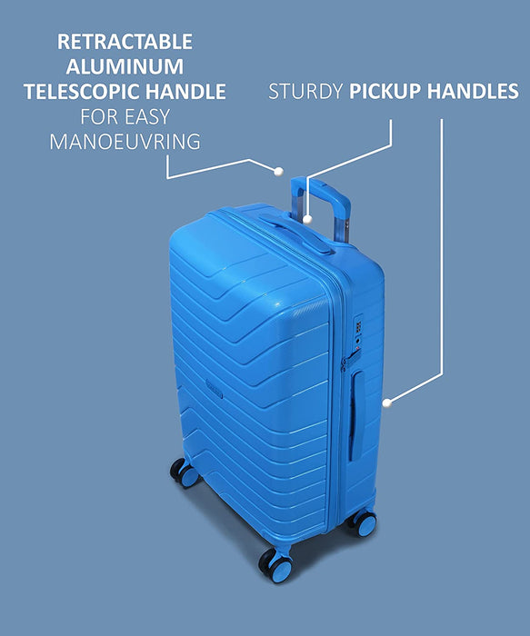 Tuscany 20, 24 inch, Set of 2, Polypropylene Luggage, Hard-Sided, (Pink 55 and 65 cms) Trolley Bag