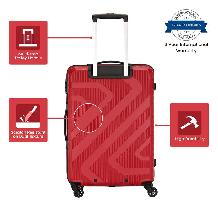 Polypropylene 79 cms RUBY RED Hardsided Check-in Luggage