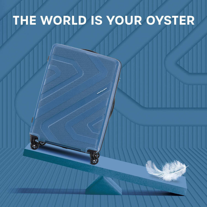 Polypropylene 55 cms Ash Blue Hardsided Cabin Luggage