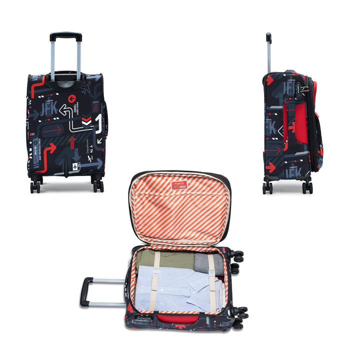 Cabin JFK Luggage Trolley 6000EST1RED, Dust Resistant Travel Bag Made of Premium Sustainable Material, 2500 Days Warranty (Red)