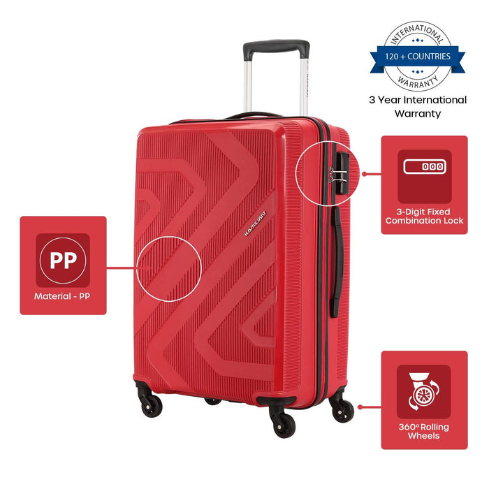 Polypropylene 79 cms RUBY RED Hardsided Check-in Luggage