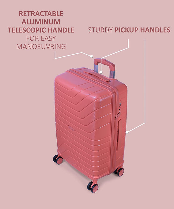 Tuscany 20, 24 inch, Set of 2, Polypropylene Luggage, Hard-Sided, (Pink 55 and 65 cms) Trolley Bag