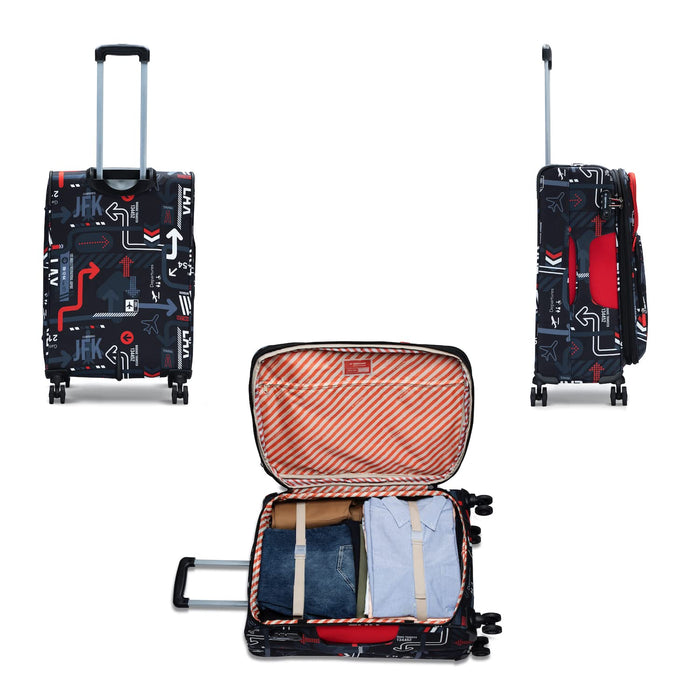 Cabin JFK Luggage Trolley 6000EST1RED, Dust Resistant Travel Bag Made of Premium Sustainable Material, 2500 Days Warranty (Red)