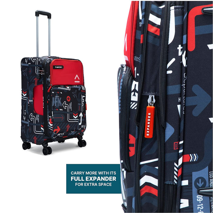 Cabin JFK Luggage Trolley 6000EST1RED, Dust Resistant Travel Bag Made of Premium Sustainable Material, 2500 Days Warranty (Red)