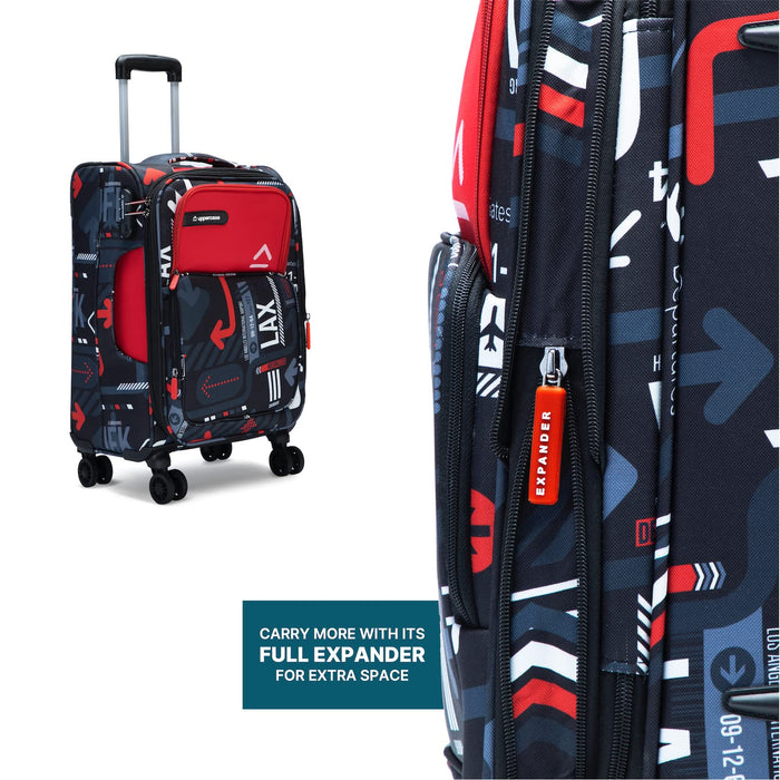 Cabin JFK Luggage Trolley 6000EST1RED, Dust Resistant Travel Bag Made of Premium Sustainable Material, 2500 Days Warranty (Red)