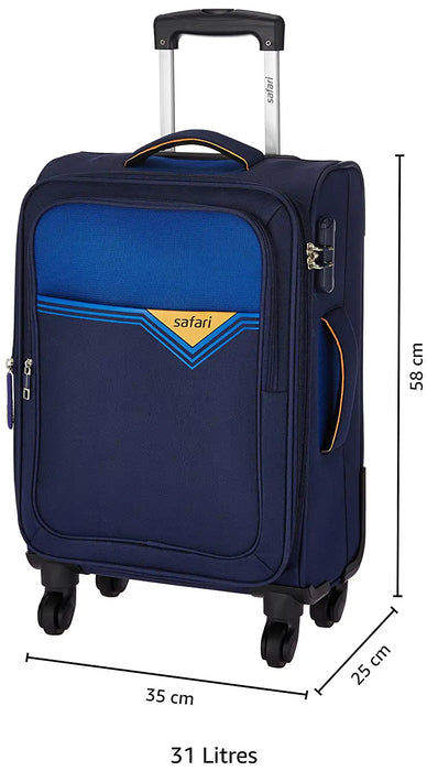 Polyester 58 cms Blue Softsided Cabin Luggage (TRIGON554WBLU)
