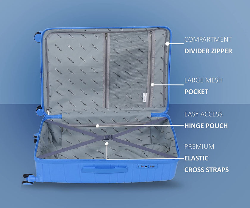 Tuscany 20, 24 inch, Set of 2, Polypropylene Luggage, Hard-Sided, (Pink 55 and 65 cms) Trolley Bag