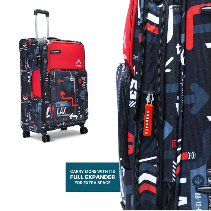 Cabin JFK Luggage Trolley 6000EST1RED, Dust Resistant Travel Bag Made of Premium Sustainable Material, 2500 Days Warranty (Red)