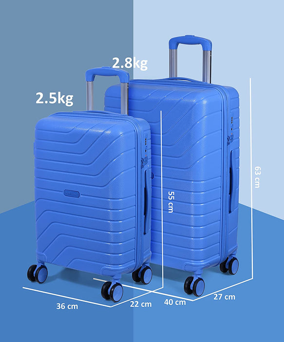 Tuscany 20, 24 inch, Set of 2, Polypropylene Luggage, Hard-Sided, (Pink 55 and 65 cms) Trolley Bag