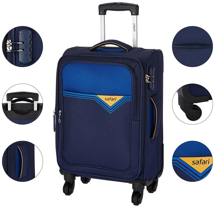 Polyester 58 cms Blue Softsided Cabin Luggage (TRIGON554WBLU)